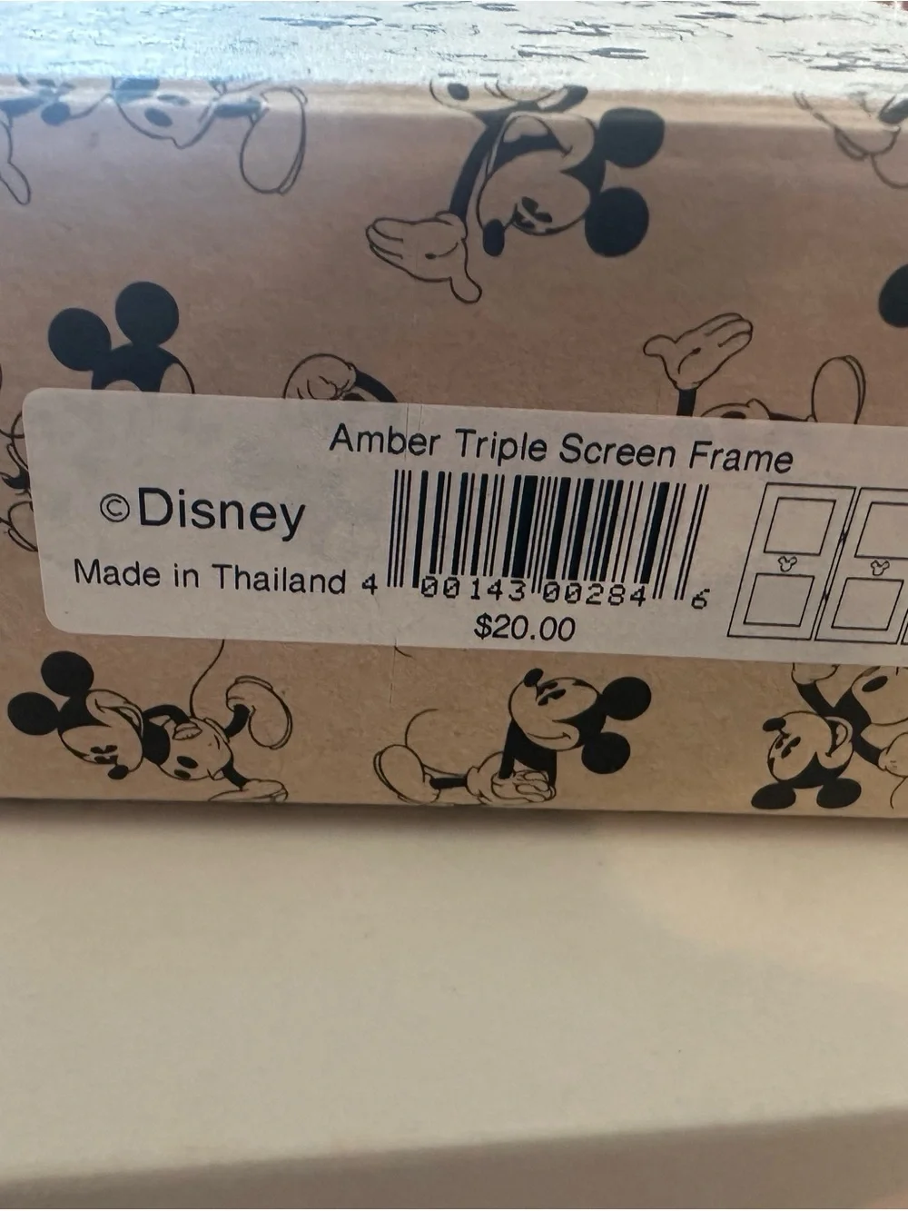 Disney Wooden Tri-Panel Frame with Purple and Orange Artwork
